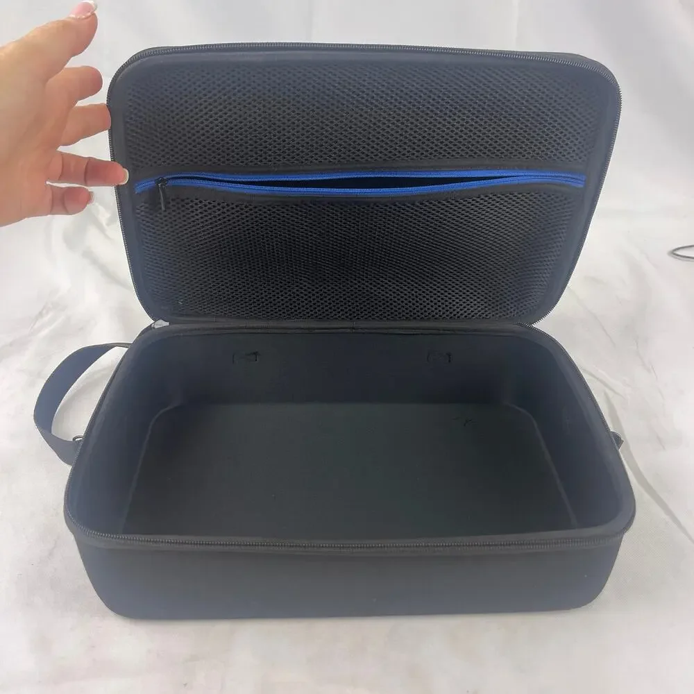 DOUBI Hard Shell Mini Projector Case Travel Bag Black Shoulder Strap Mesh Pocket